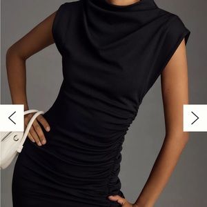 THE MAYA RUCHED COWL-NECK DRESS